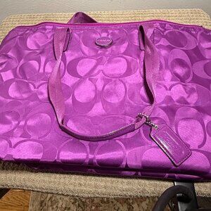 Coach tote with removable pouch